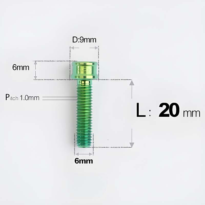 M6x10 12 14 16 18 20 25MM Titanium Bolts For Bike & Motorcycle