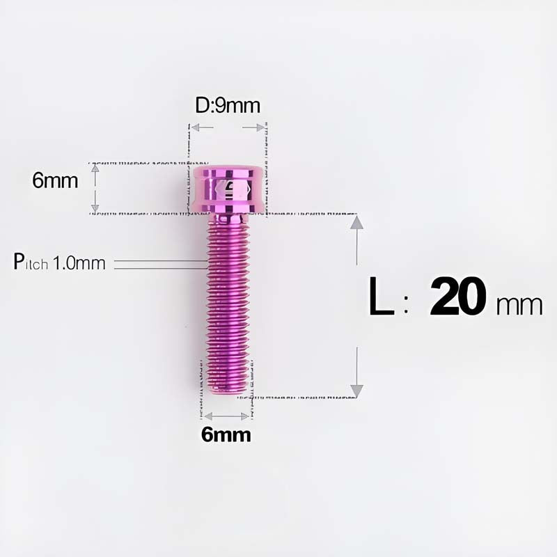 M6x10 12 14 16 18 20 25MM Titanium Bolts For Bike & Motorcycle