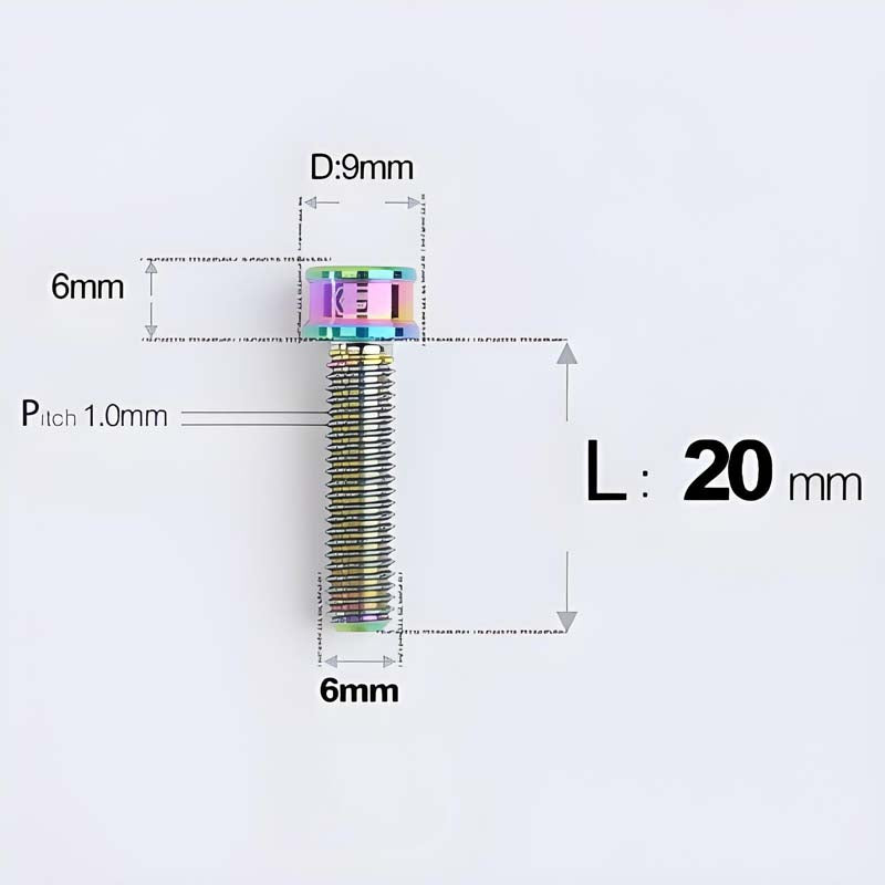 M6x10 12 14 16 18 20 25MM Titanium Bolts For Bike & Motorcycle