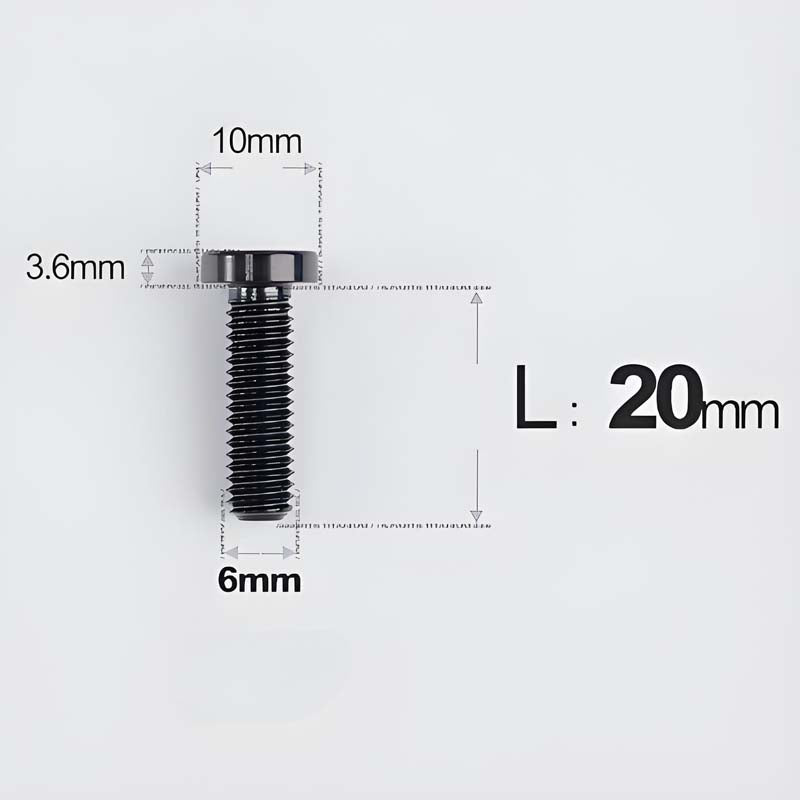 M6x20-30mm Titanium Flat Head Bolts for Motorcycle Disc Brake