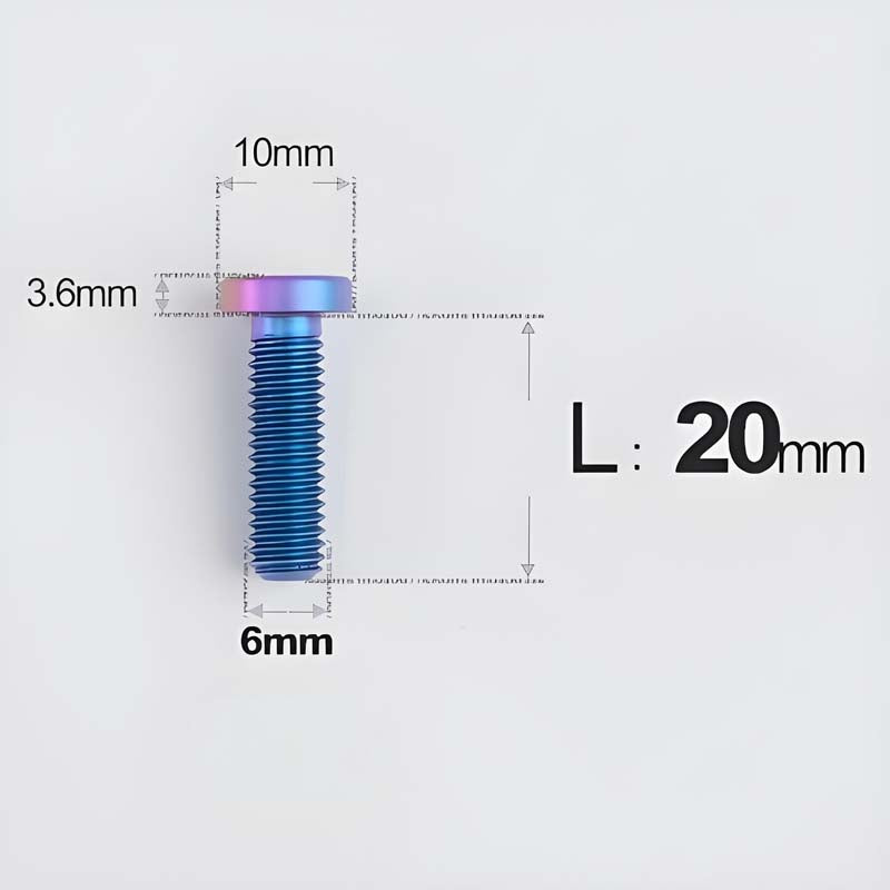 M6x20-30mm Titanium Flat Head Bolts for Motorcycle Disc Brake