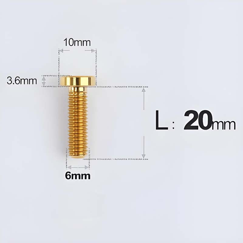 M6x20-30mm Titanium Flat Head Bolts for Motorcycle Disc Brake