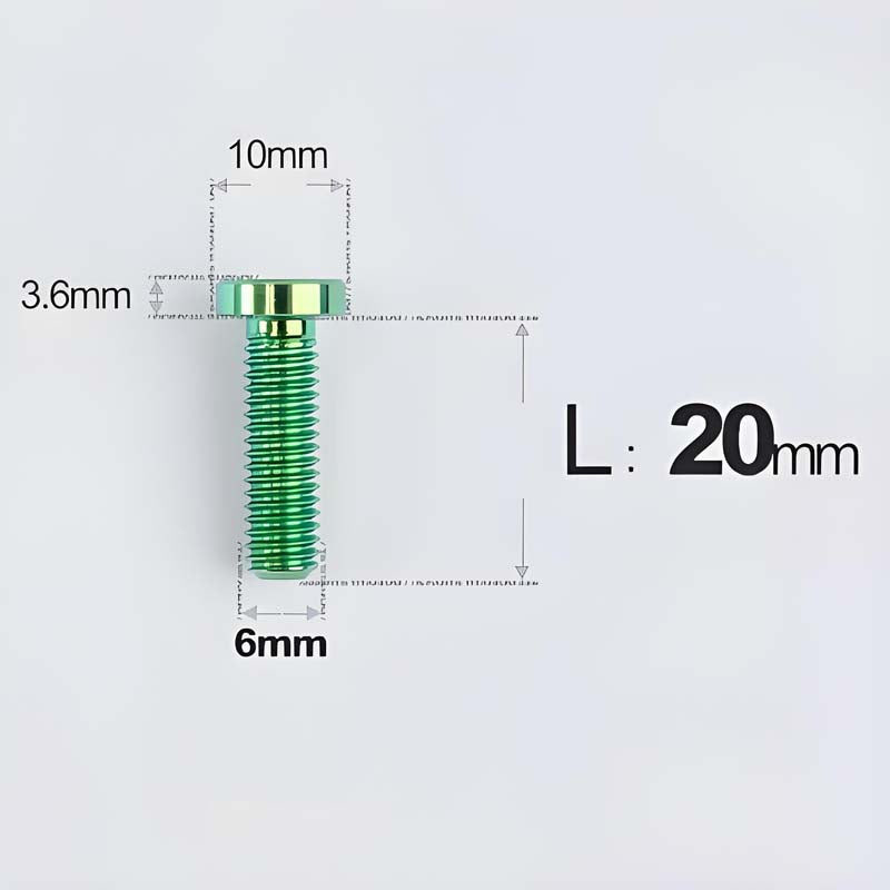 M6x20-30mm Titanium Flat Head Bolts for Motorcycle Disc Brake