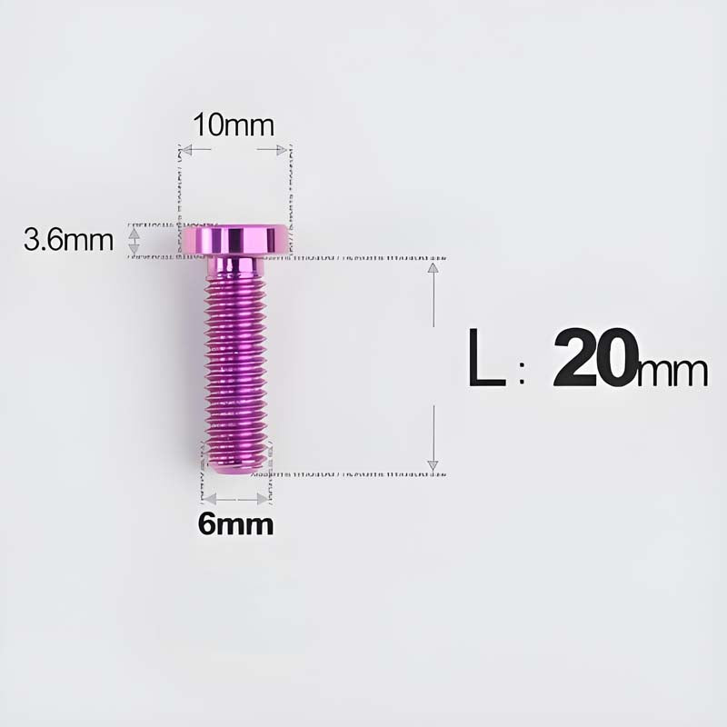 M6x20-30mm Titanium Flat Head Bolts for Motorcycle Disc Brake