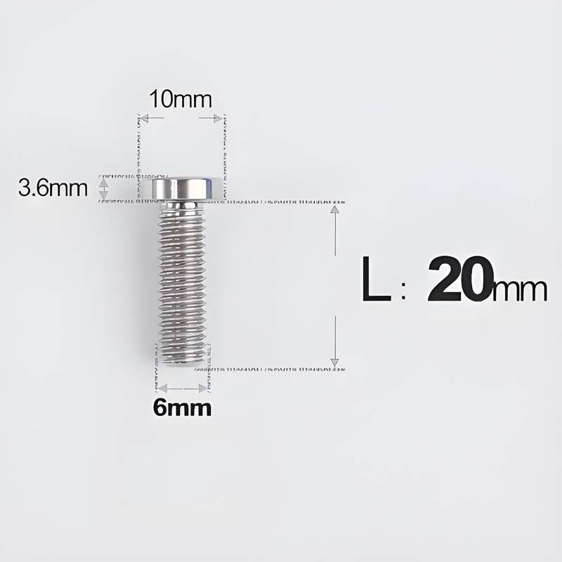 M6x20-30mm Titanium Flat Head Bolts for Motorcycle Disc Brake
