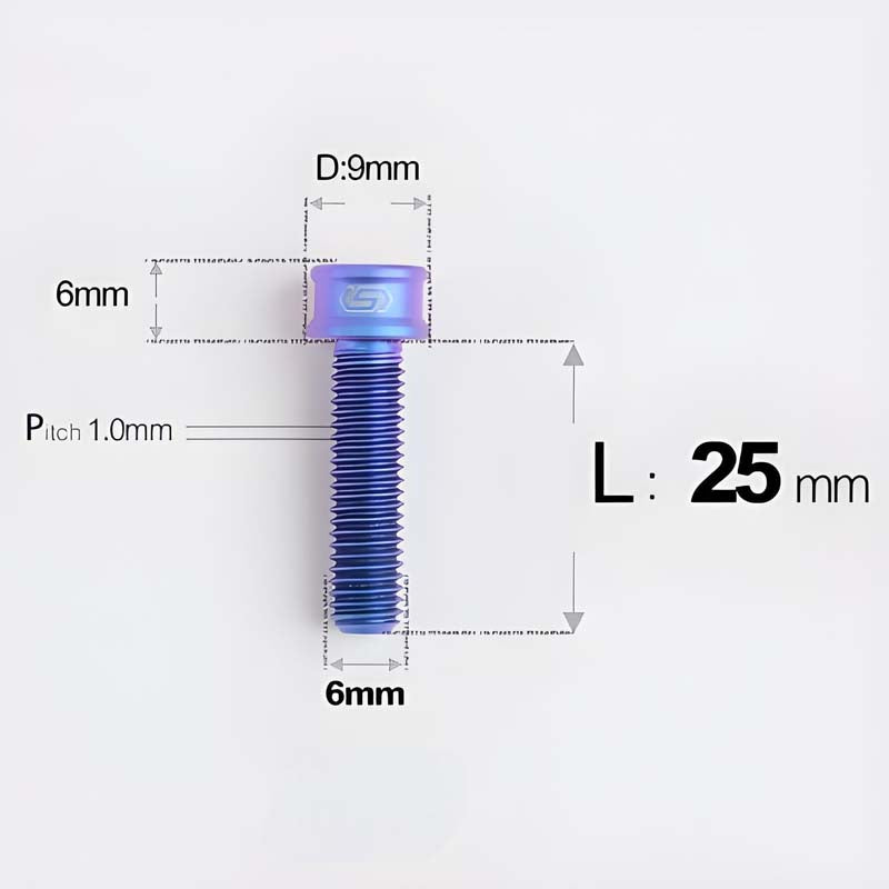 M6x10 12 14 16 18 20 25MM Titanium Bolts For Bike & Motorcycle
