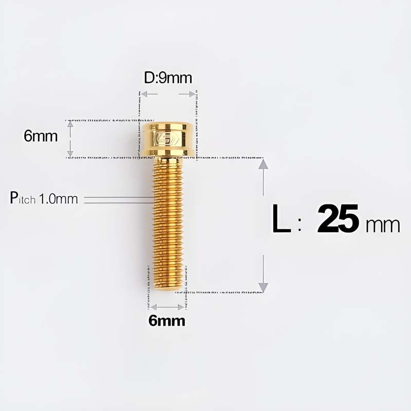 M6x10 12 14 16 18 20 25MM Titanium Bolts For Bike & Motorcycle