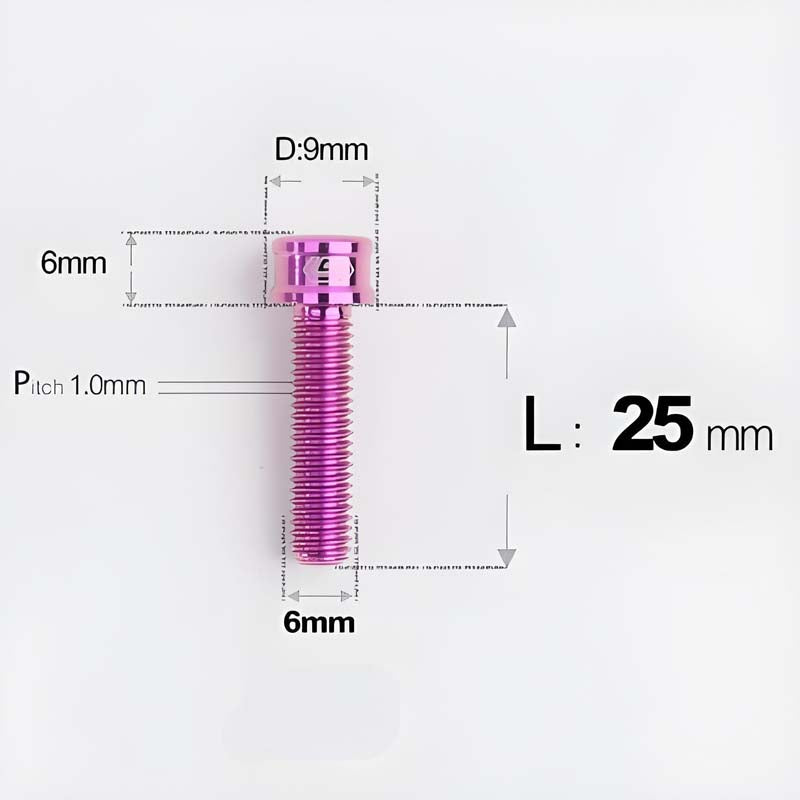 M6x10 12 14 16 18 20 25MM Titanium Bolts For Bike & Motorcycle