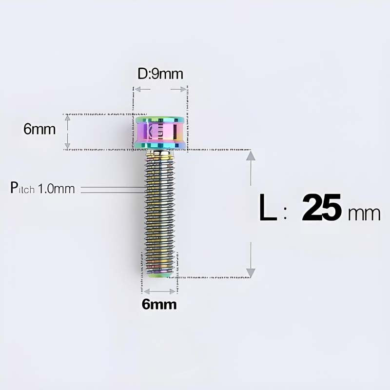 M6x10 12 14 16 18 20 25MM Titanium Bolts For Bike & Motorcycle