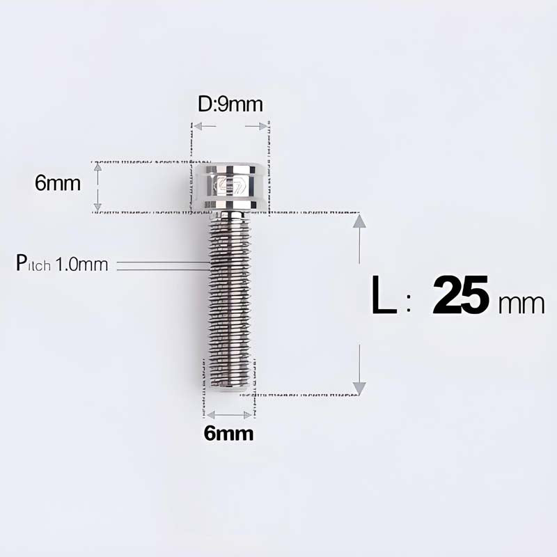 M6x10 12 14 16 18 20 25MM Titanium Bolts For Bike & Motorcycle