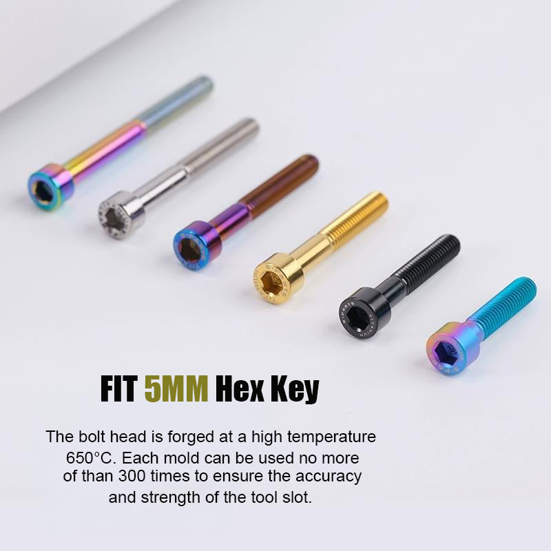 M6x30-70mm Titanium Socket Cap Bolts for Bicycle Headset, Disc Brake Caliper