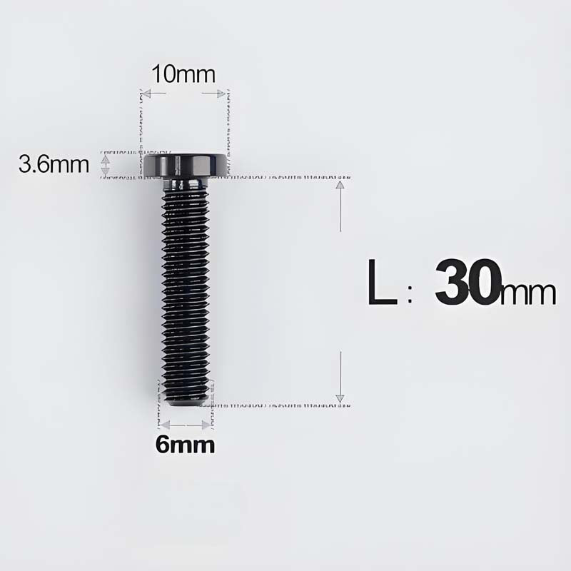 M6x20-30mm Titanium Flat Head Bolts for Motorcycle Disc Brake