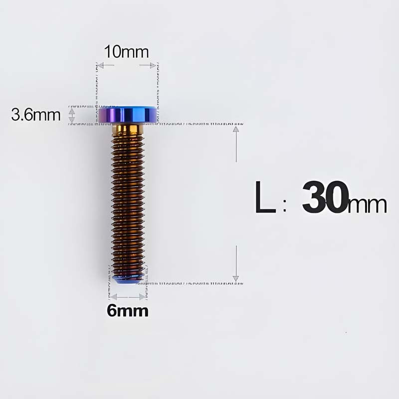 M6x20-30mm Titanium Flat Head Bolts for Motorcycle Disc Brake