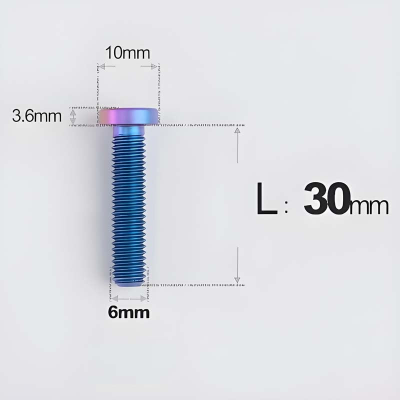 M6x20-30mm Titanium Flat Head Bolts for Motorcycle Disc Brake