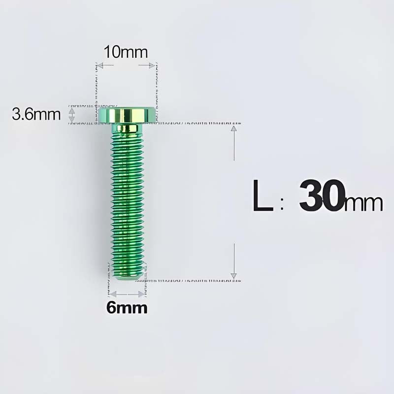 M6x20-30mm Titanium Flat Head Bolts for Motorcycle Disc Brake