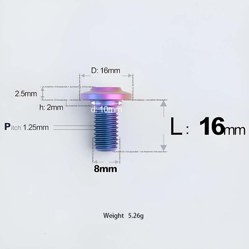 M8x13-48mm Titanium Shoulder Bolts for Motorcycle - Candy