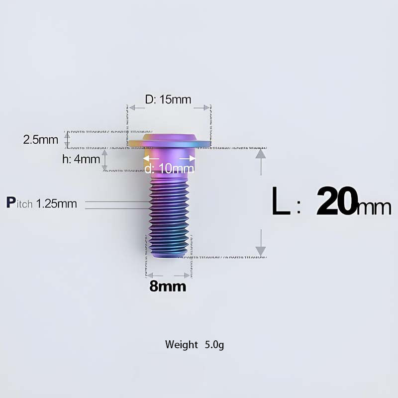 M8x13-48mm Titanium Shoulder Bolts for Motorcycle - Candy