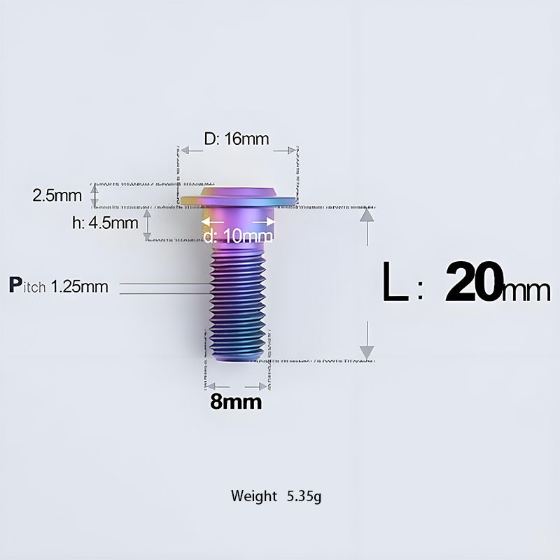 M8x13-48mm Titanium Shoulder Bolts for Motorcycle - Candy