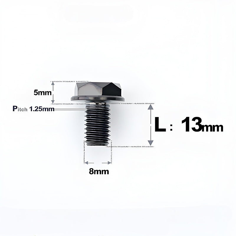 M8x13mm Titanium Motorcycle Mirror Adapter Bolts with Standard and Reverse Threads