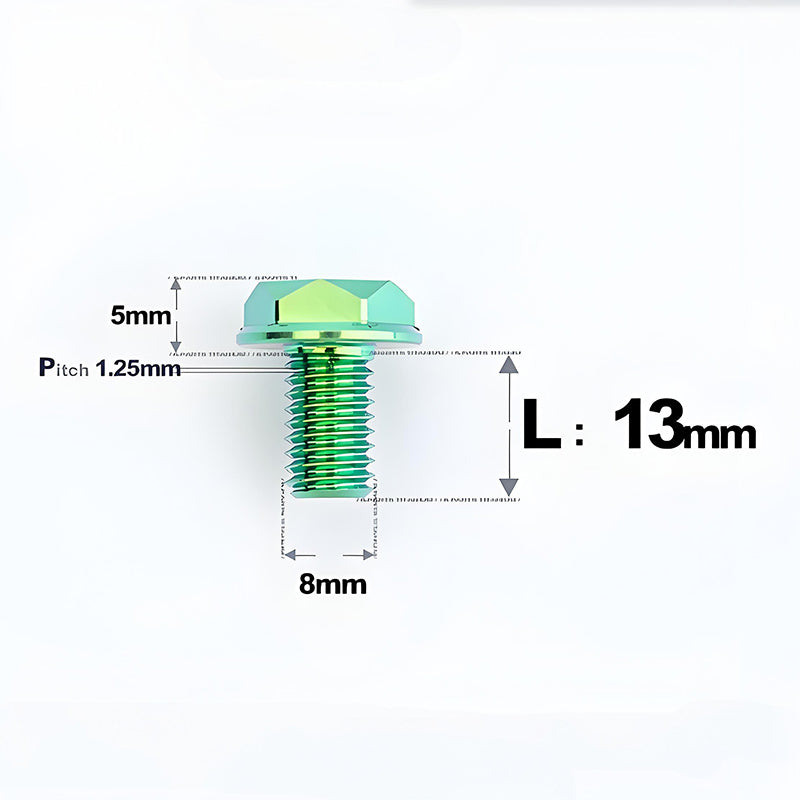 M8x13mm Titanium Motorcycle Mirror Adapter Bolts with Standard and Reverse Threads