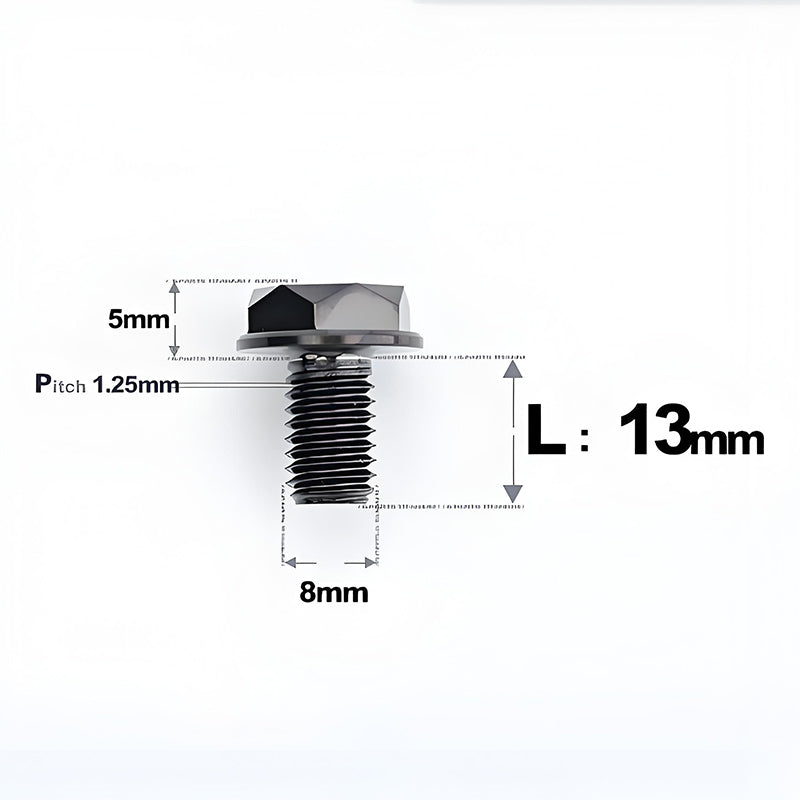 M8x13mm Titanium Motorcycle Mirror Adapter Bolts with Standard and Reverse Threads