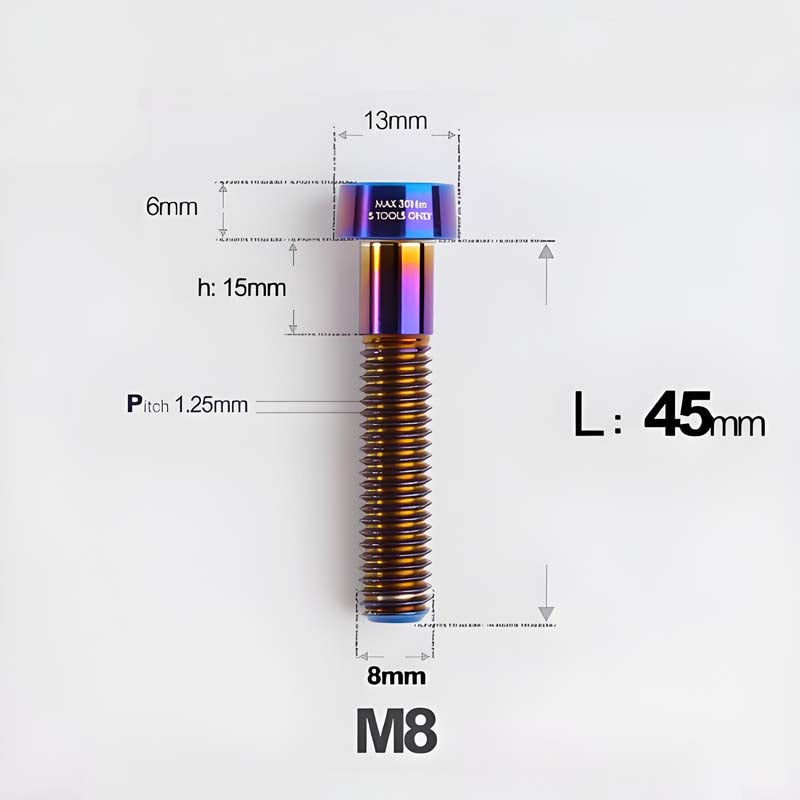 M8x20-45mm Titanium Anti-Theft Crab-Fixing Bolt for Brembo 40mm