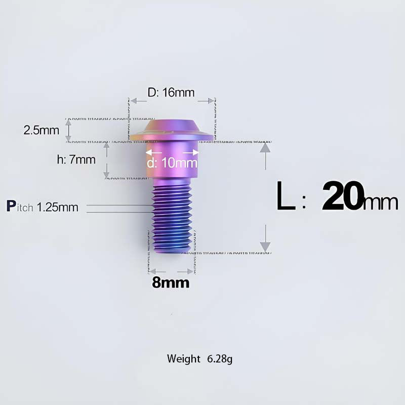 M8x13-48mm Titanium Shoulder Bolts for Motorcycle - Candy