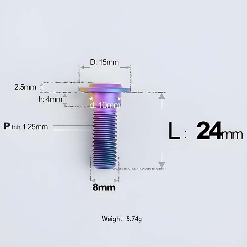 M8x13-48mm Titanium Shoulder Bolts for Motorcycle - Candy