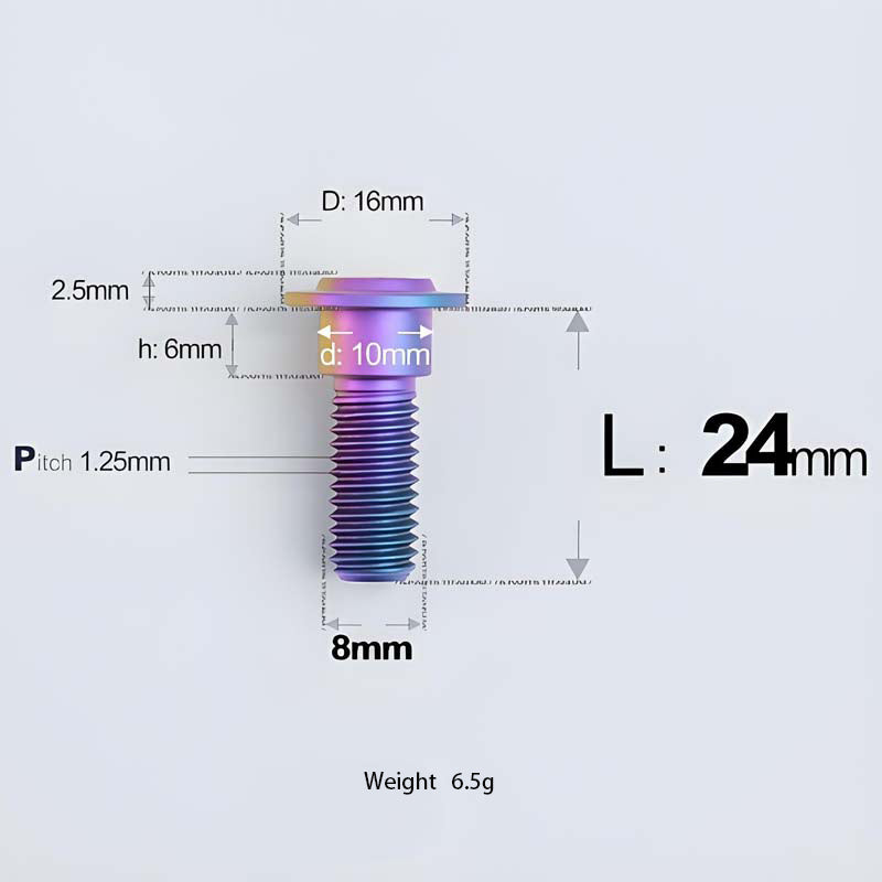 M8x13-48mm Titanium Shoulder Bolts for Motorcycle - Candy