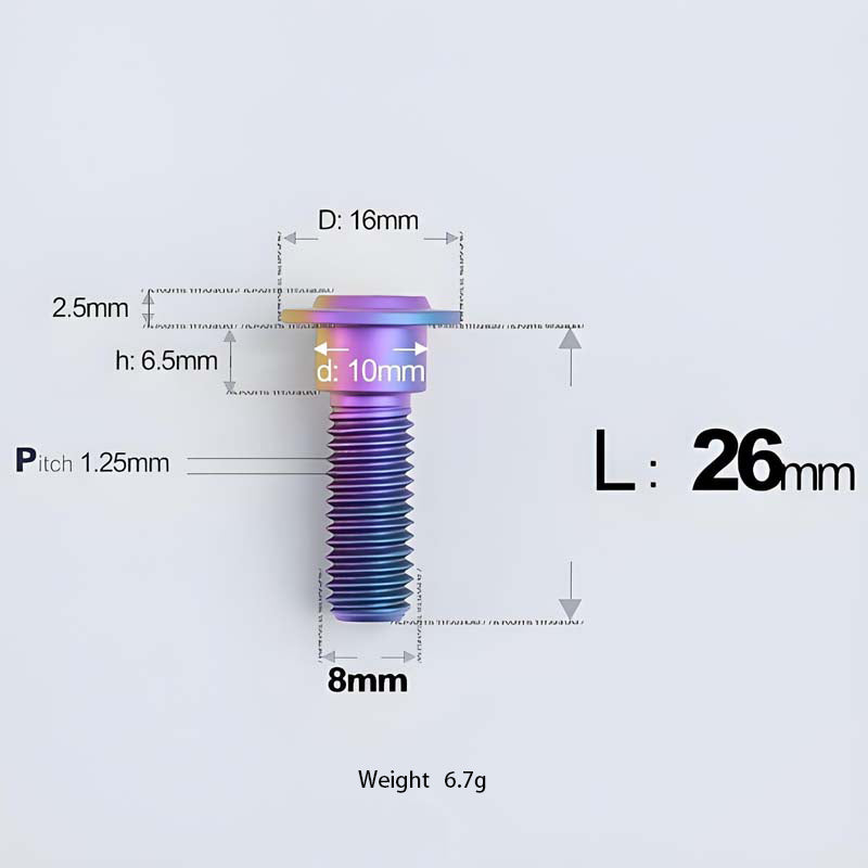 M8x13-48mm Titanium Shoulder Bolts for Motorcycle - Candy