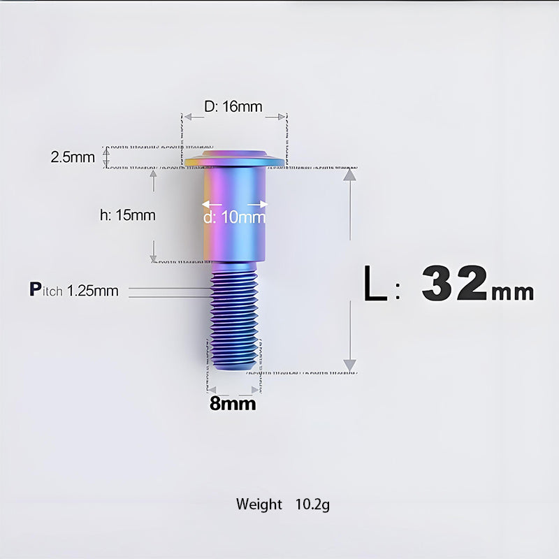 M8x13-48mm Titanium Shoulder Bolts for Motorcycle - Candy