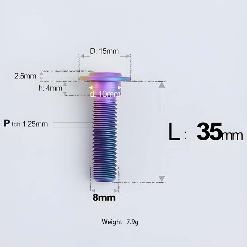 M8x13-48mm Titanium Shoulder Bolts for Motorcycle - Candy