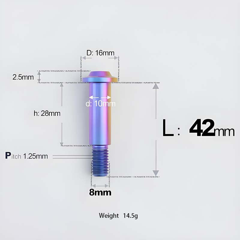 M8x13-48mm Titanium Shoulder Bolts for Motorcycle - Candy
