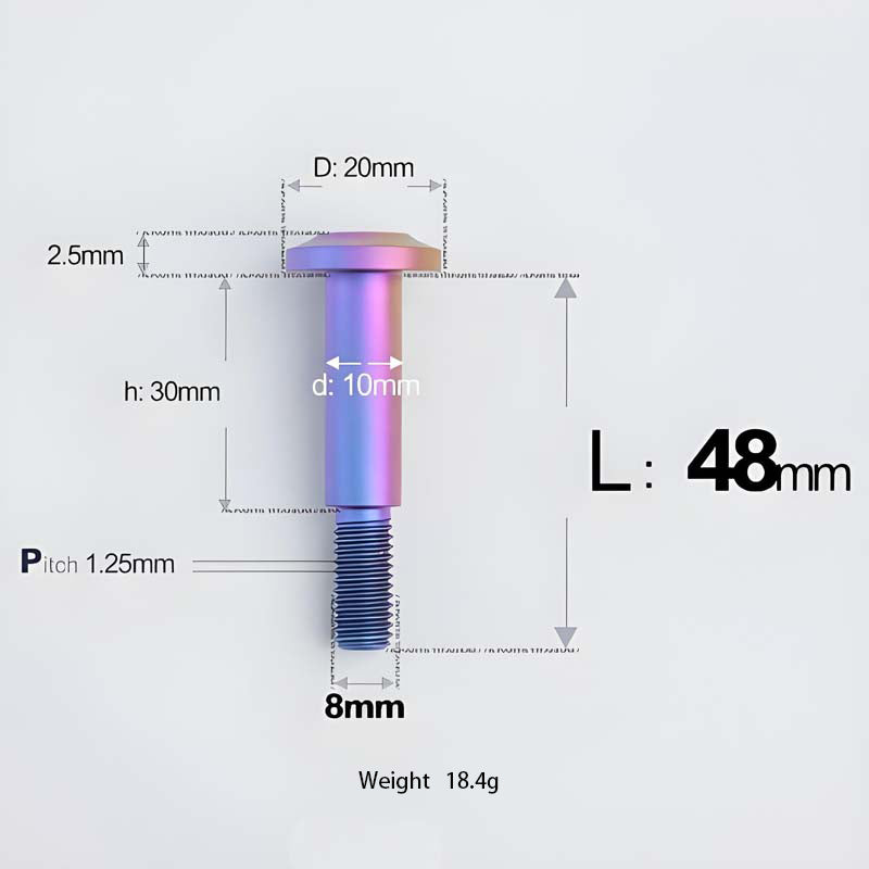 M8x13-48mm Titanium Shoulder Bolts for Motorcycle - Candy