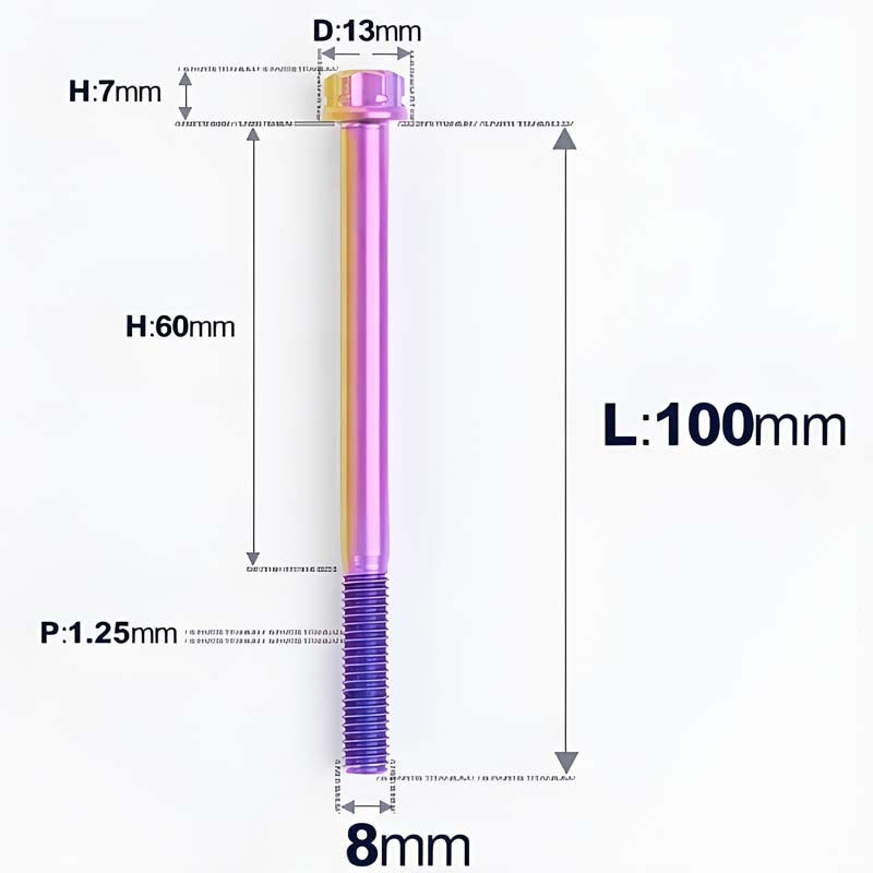 M8x10-120mm T40 Torx Titanium Bolts for Motorcycle