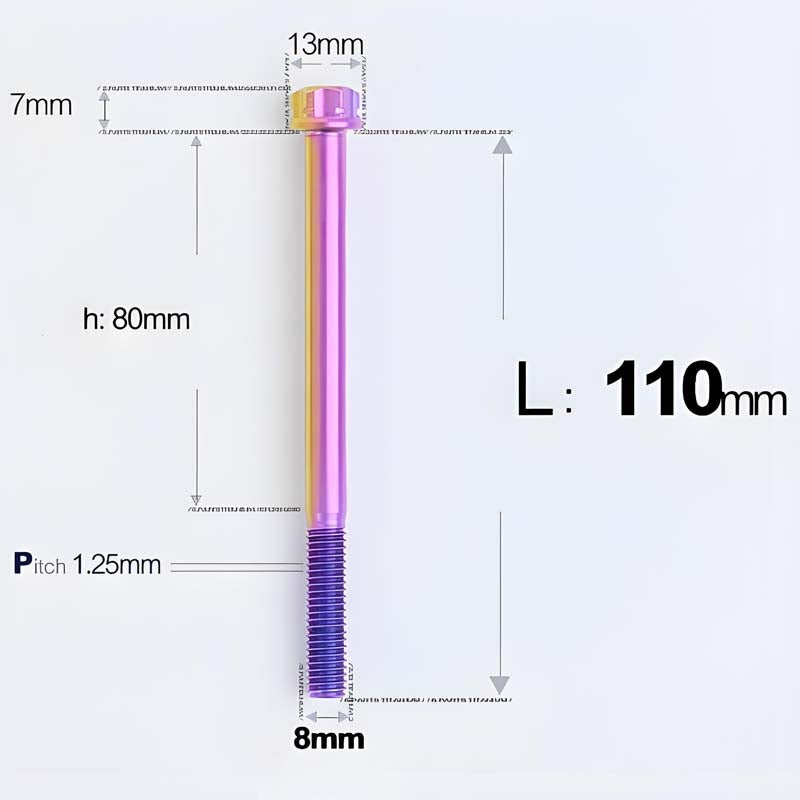 M8x10-120mm T40 Torx Titanium Bolts for Motorcycle