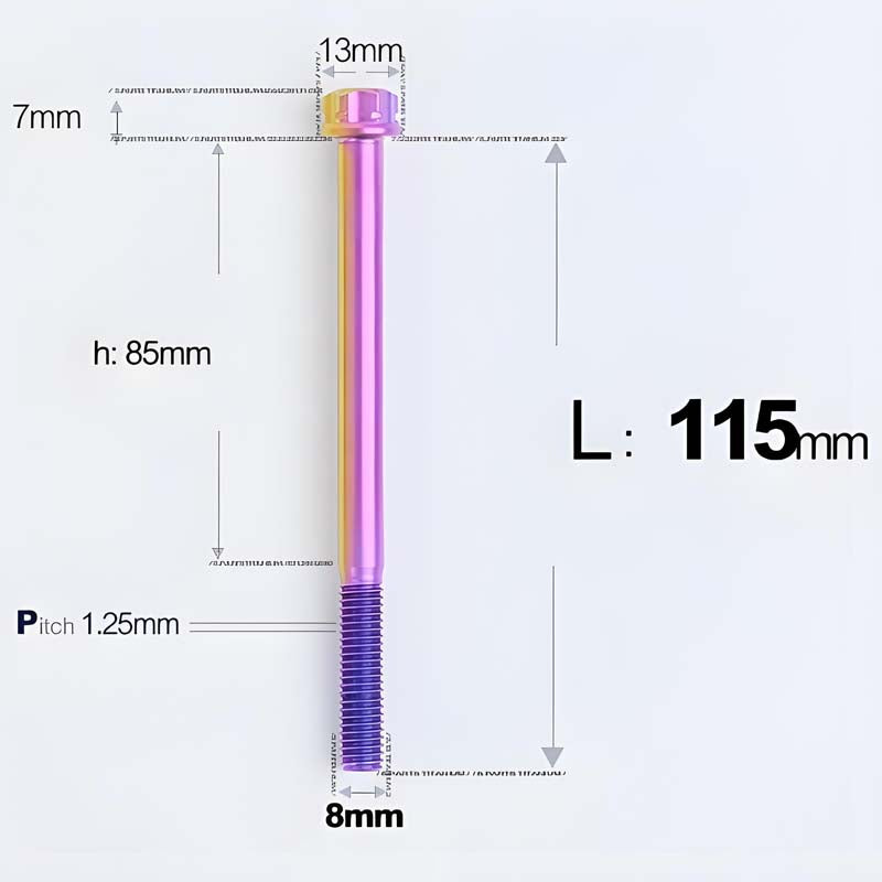M8x10-120mm T40 Torx Titanium Bolts for Motorcycle