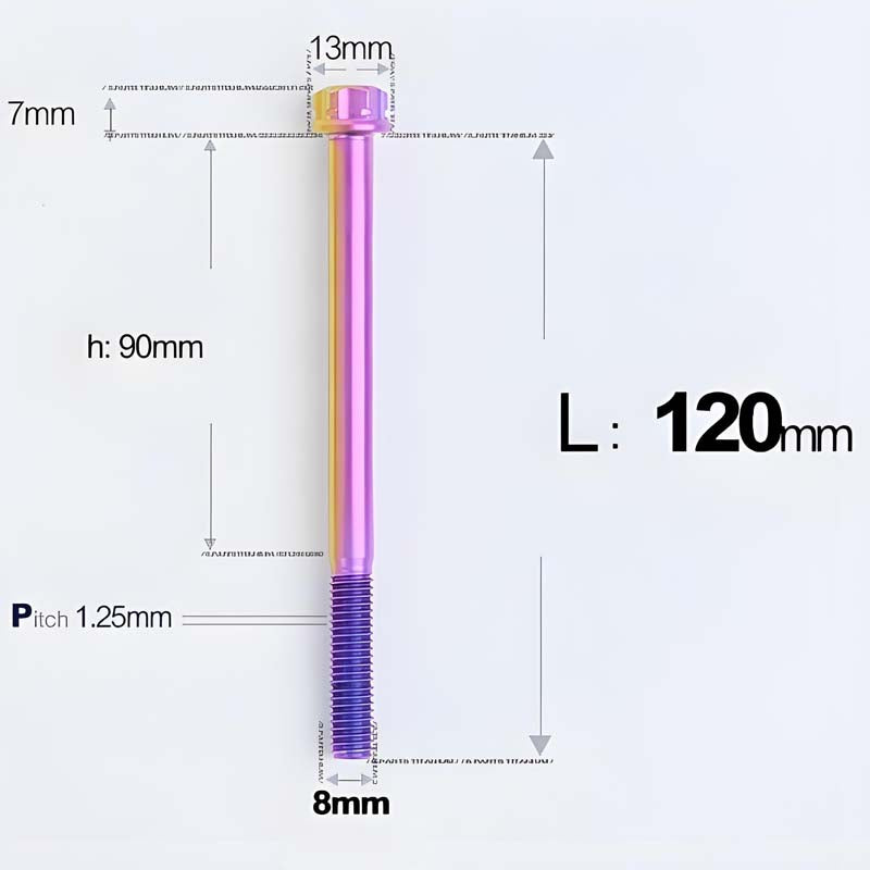 M8x10-120mm T40 Torx Titanium Bolts for Motorcycle