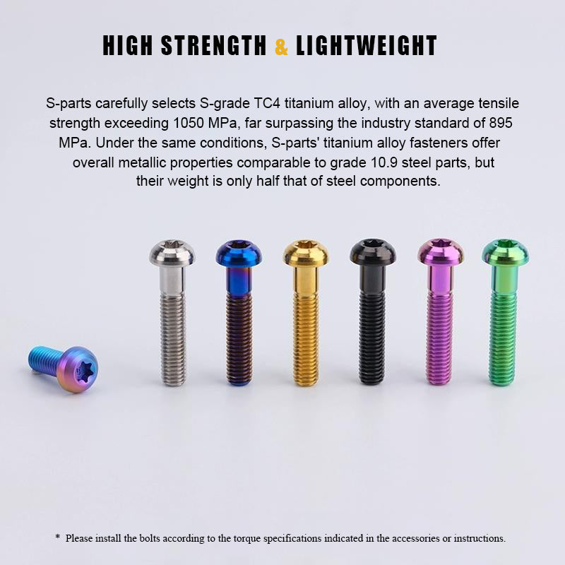 M8x15-50mm Titanium Button Head Bolts for Bicycle & Motorcycle Brake Caliper Fastening