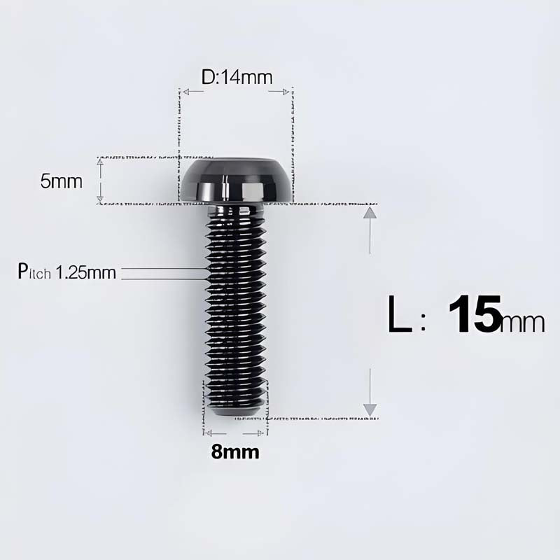 M8x15-50mm Titanium Button Head Bolts for Bicycle & Motorcycle Brake Caliper Fastening