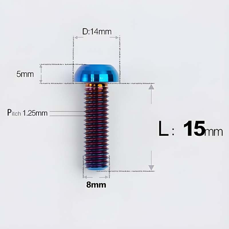 M8x15-50mm Titanium Button Head Bolts for Bicycle & Motorcycle Brake Caliper Fastening