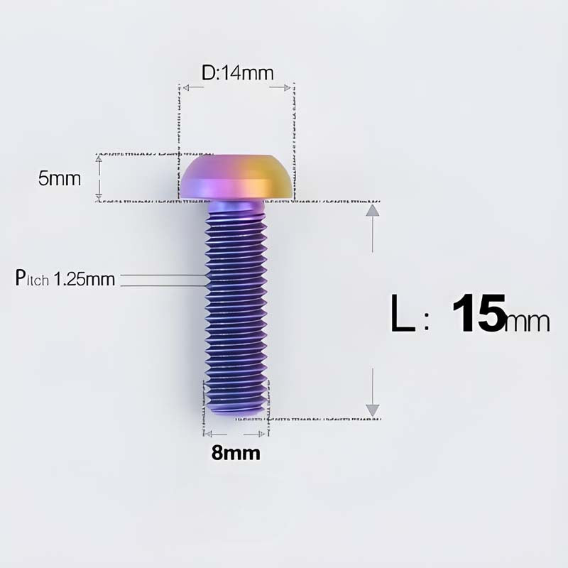 M8x15-50mm Titanium Button Head Bolts for Bicycle & Motorcycle Brake Caliper Fastening
