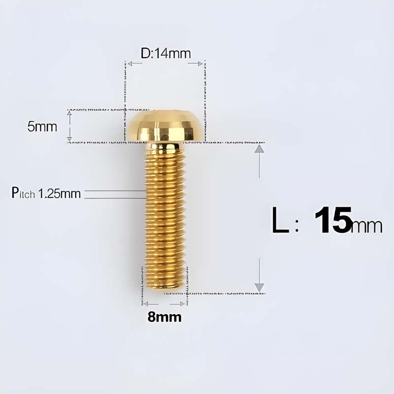 M8x15-50mm Titanium Button Head Bolts for Bicycle & Motorcycle Brake Caliper Fastening
