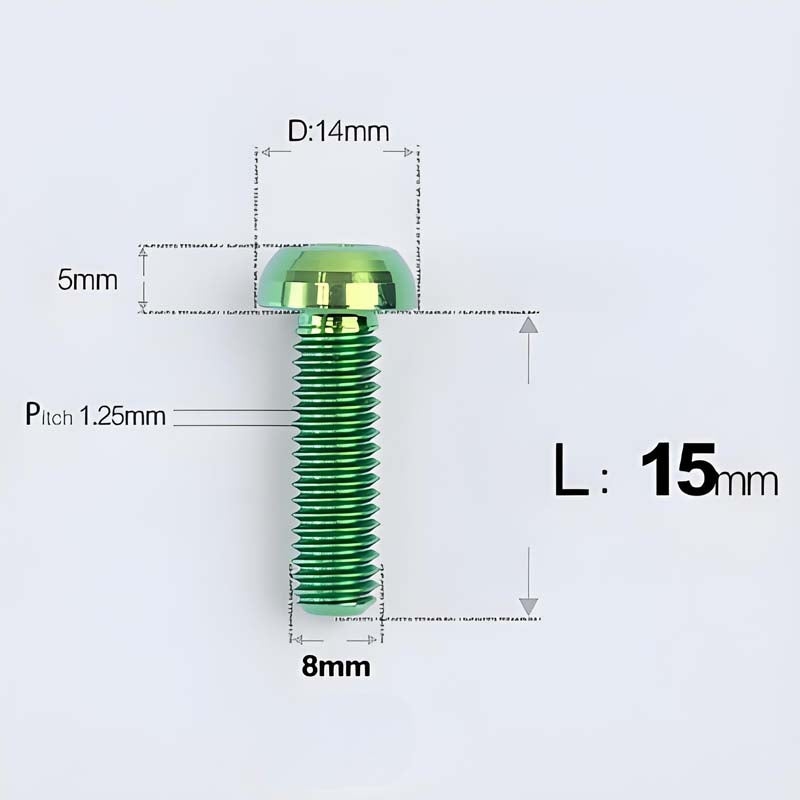 M8x15-50mm Titanium Button Head Bolts for Bicycle & Motorcycle Brake Caliper Fastening