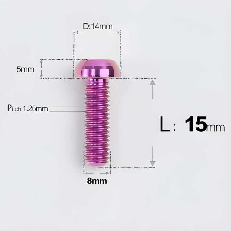 M8x15-50mm Titanium Button Head Bolts for Bicycle & Motorcycle Brake Caliper Fastening