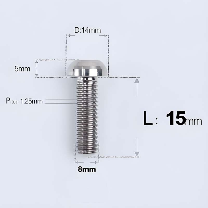M8x15-50mm Titanium Button Head Bolts for Bicycle & Motorcycle Brake Caliper Fastening
