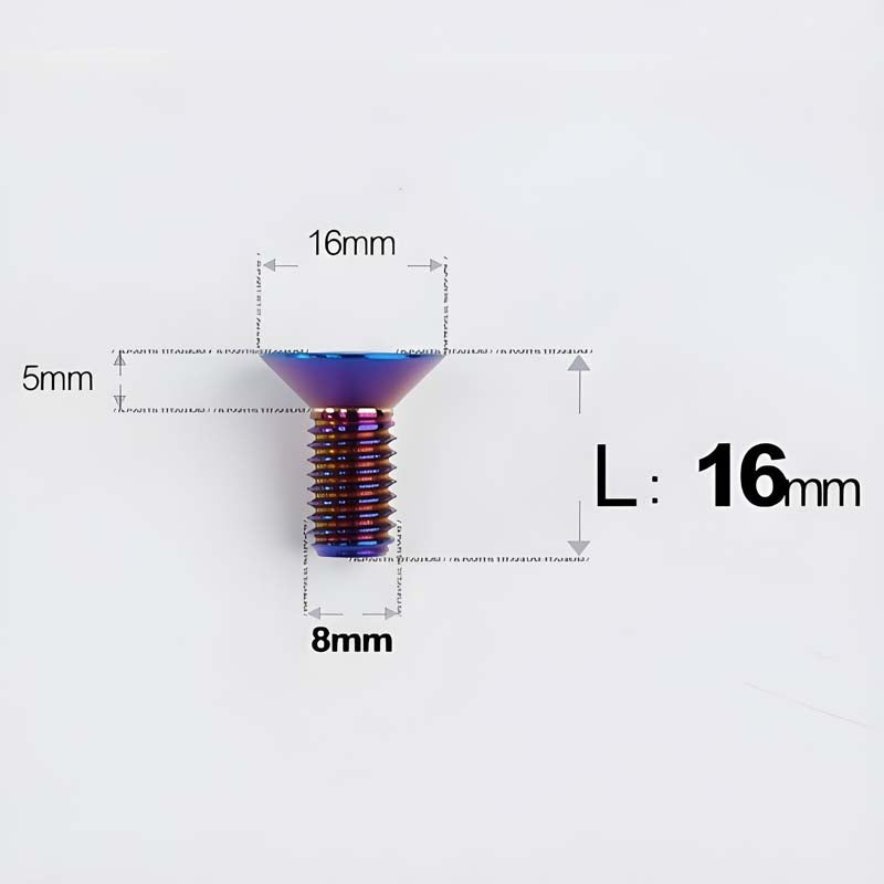 M8x16-85mm Titanium Flat Head Countersunk Bolts For E-bike and Motorcycle