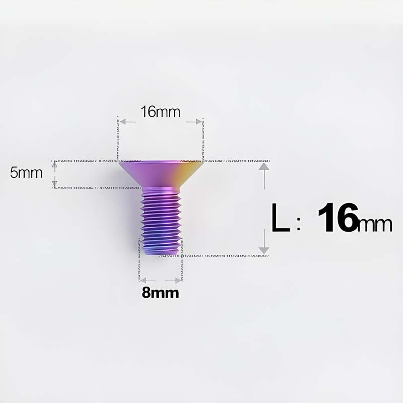 M8x16-85mm Titanium Flat Head Countersunk Bolts For E-bike and Motorcycle