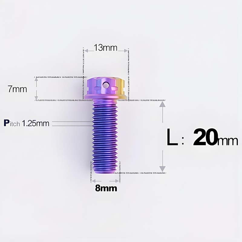 M8x10-120mm T40 Torx Titanium Bolts for Motorcycle