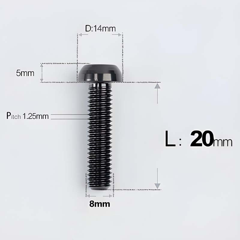 M8x15-50mm Titanium Button Head Bolts for Bicycle & Motorcycle Brake Caliper Fastening